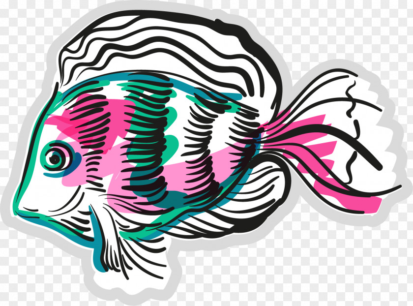 Painted Fish Illustration PNG