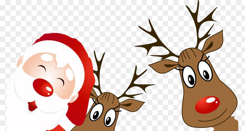 Christmas Reindeer Card Santa Claus Holiday Little PNG