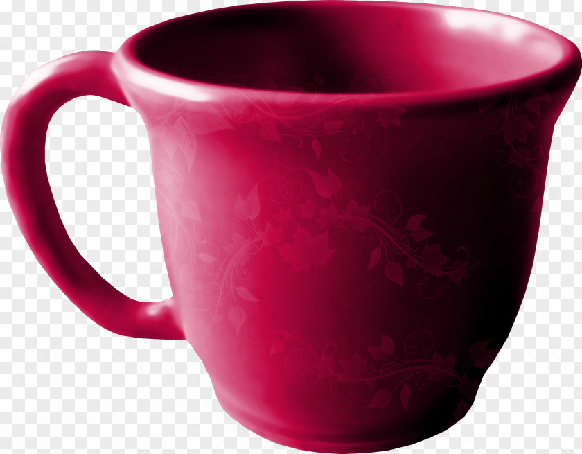 Red Flowers Mug Printing Coffee Cup PNG