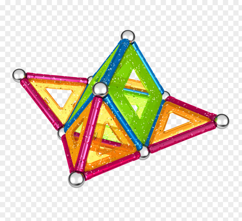 Toy Geomag Construction Set Triangle Game PNG
