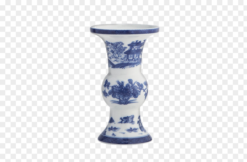 Blue Bough Vase Mottahedeh & Company Ceramic Porcelain Tableware PNG