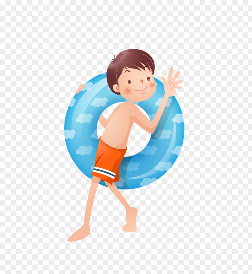 Boy With Swimming Laps Poster Child Cartoon PNG