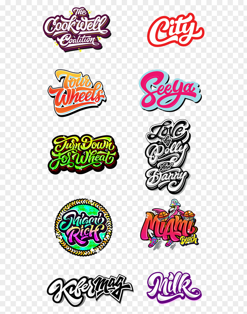 Lettering And Typography Design Logo PNG