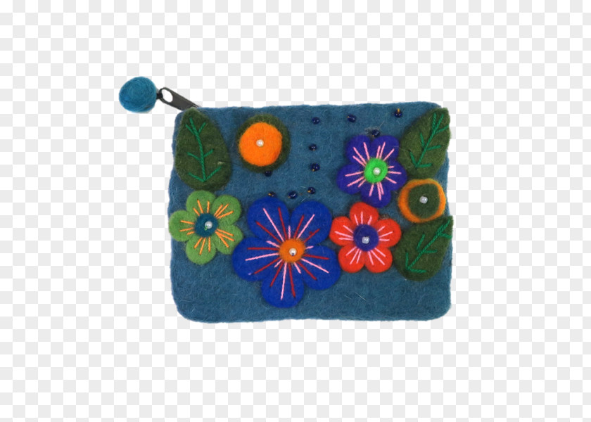 Teal Flower Cobalt Blue Coin Purse Handbag Messenger Bags PNG