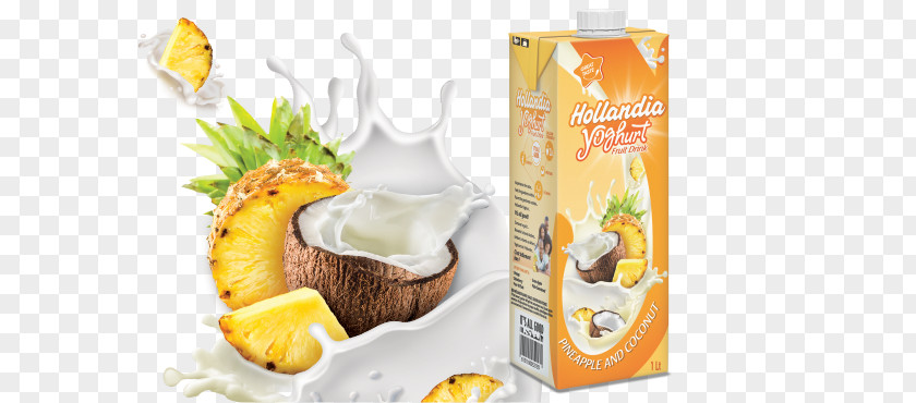 Pineapple Coconut Juice Vegetarian Cuisine Yoghurt Food Fruit PNG