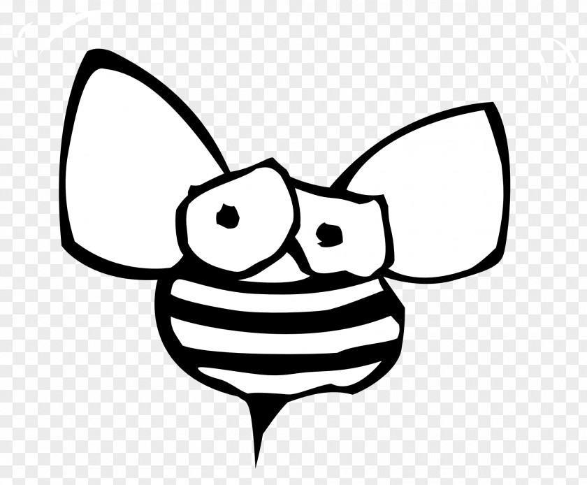 Black And White Bee Bugs Bunny Insect Cartoon Clip Art PNG