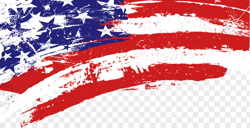 Grunge Us Flag Banner PNG Banner, US flag illustration clipart PNG