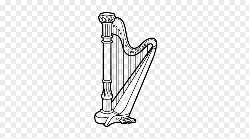 Harp Drawing Musical Instruments Coloring Book PNG