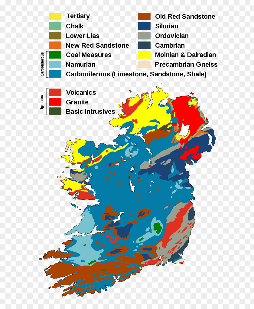 Ireland Map Namurian Bedrock Geology Geologic PNG