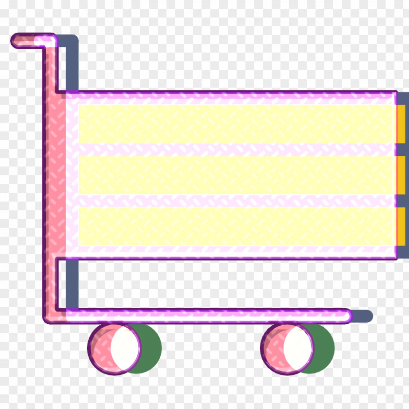Neon Rectangle Cart Icon Shop Business PNG