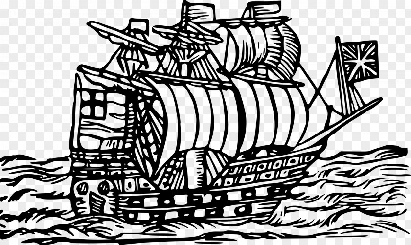 Ship Sailing Line Art Clip PNG