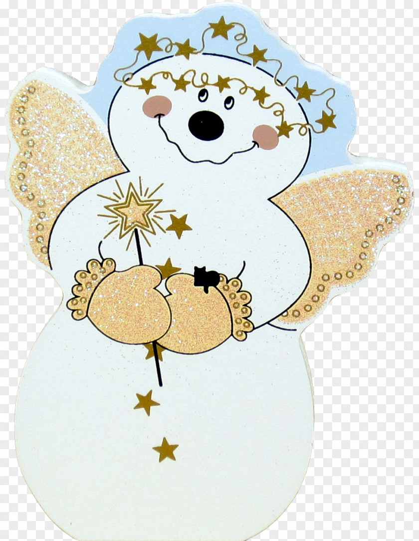 Snowman Snow Angel Christmas Ornament PNG