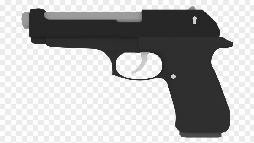 Low Poly Gun Beretta M9 Trigger Pistol Firearm PNG