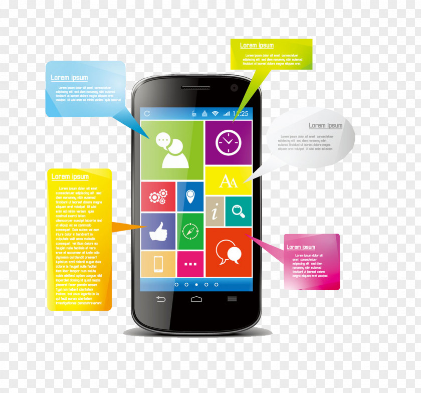Smartphone Mobile App Infographic Icon PNG