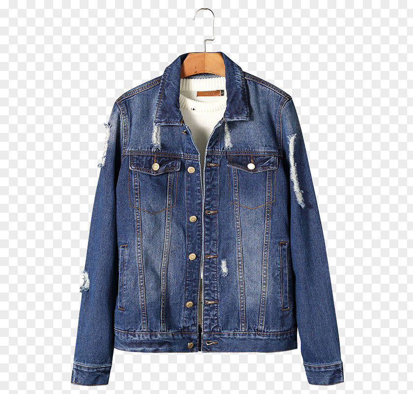 Cave Washed Denim Jacket Textile Cowboy PNG