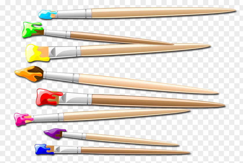 Colored Watercolor Pen Painting Paintbrush PNG