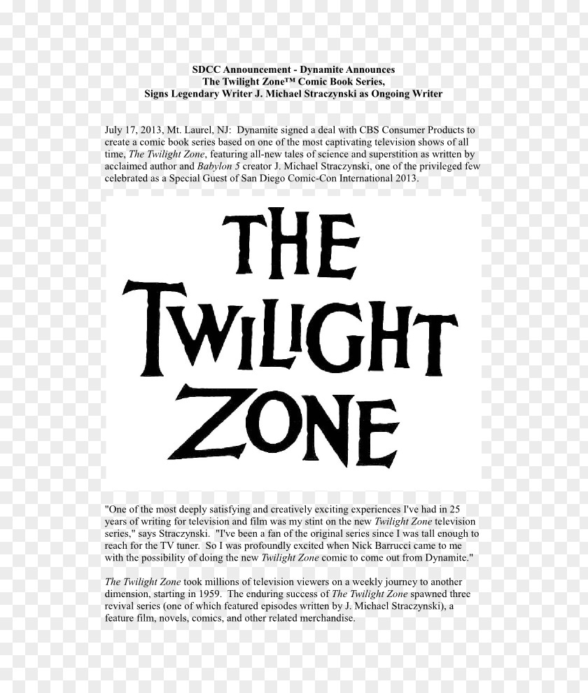 Dinamite Poster Comic Book The Twilight Zone Season 1 Television Show PNG