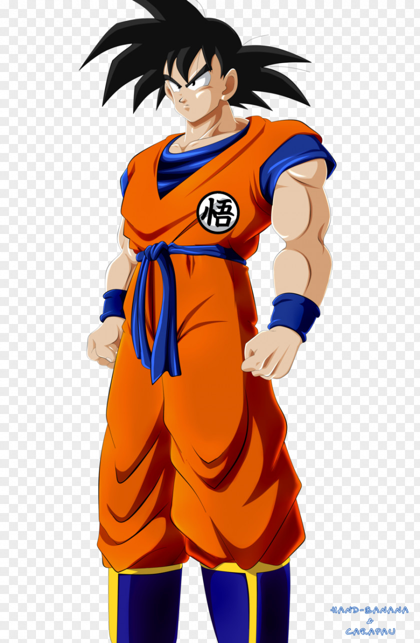 Hand Painted Banana Goku Vegeta Krillin Goten Nappa PNG