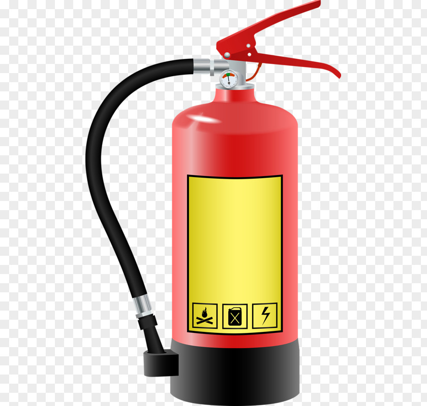 Hand-painted Fire Extinguisher Firefighter Illustration PNG