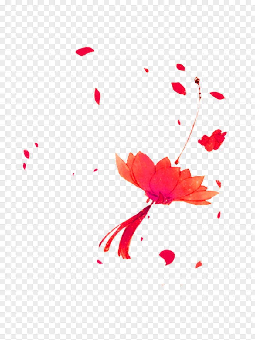 Red Air Lotus Decoration Pattern Download Petal PNG