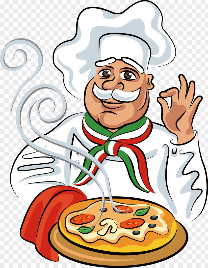 Take The Pizza Cartoon Chef Italian Cuisine Cook PNG