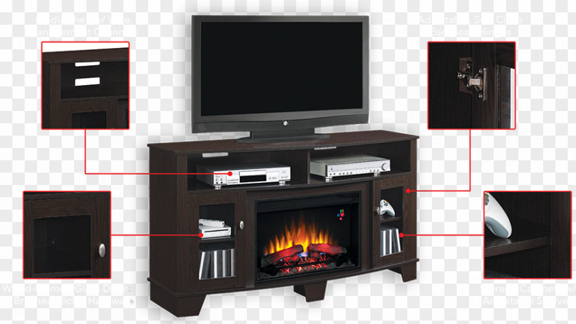 Astoria Coffee Electric Fireplace Television Room Shelf PNG