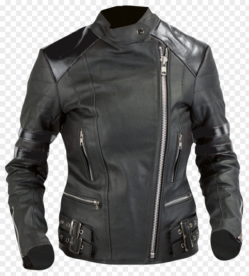Black Jacket Leather Hood Lining PNG