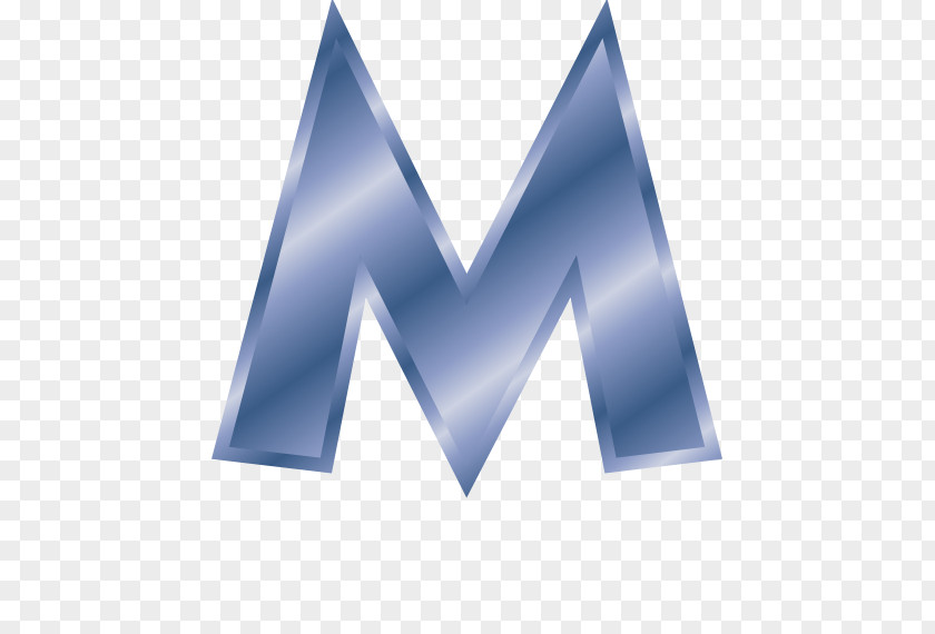 Blue Steel Letter Alphabet M Clip Art PNG