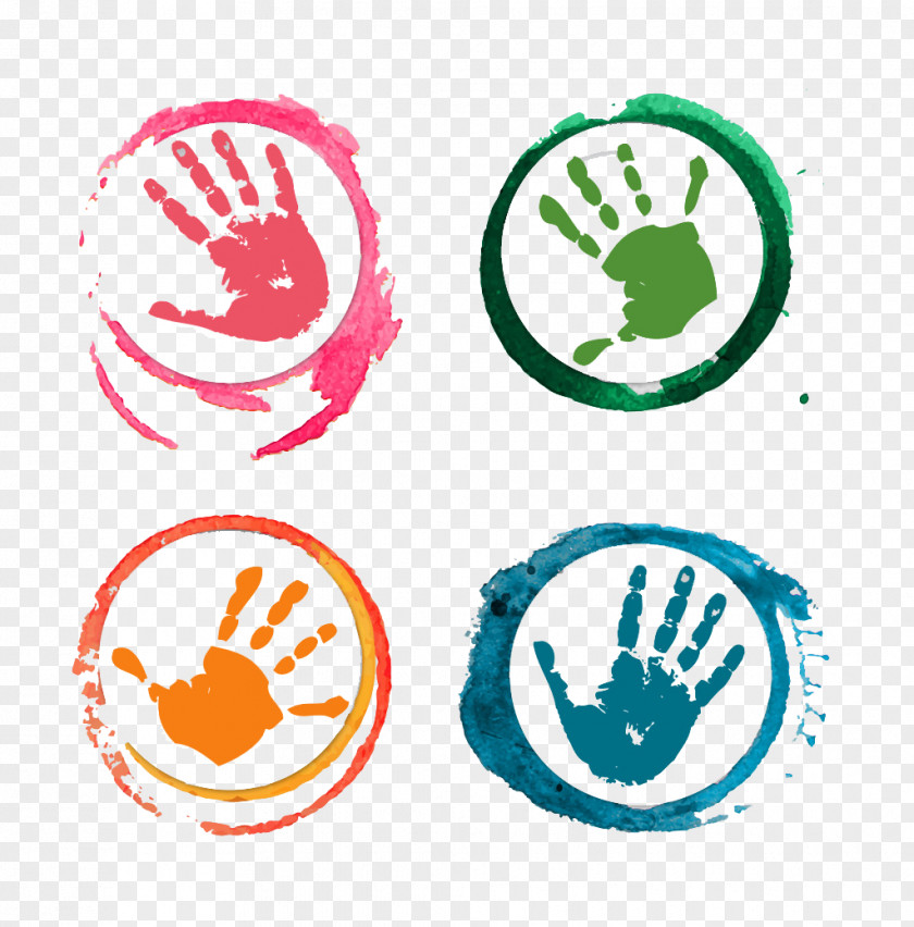 Colorful Handprints Download Drawing Icon PNG