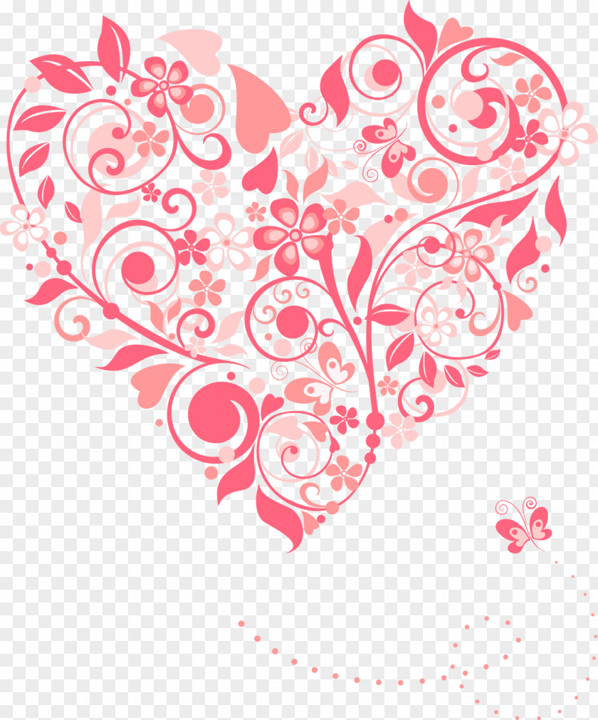 Pink Pattern Heart Clip Art PNG