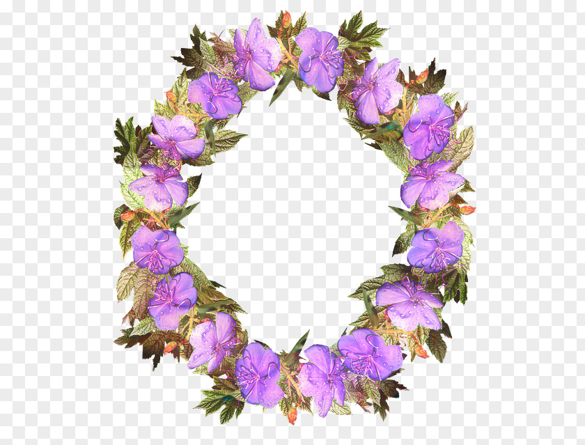Wreath Lei Floral Design Purple PNG