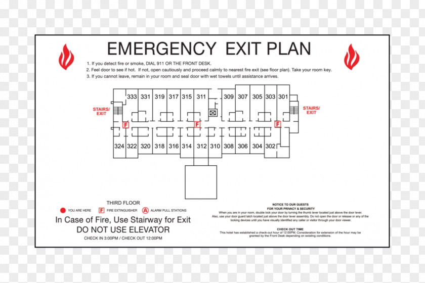 Hotel Emergency Exit Fire Escape Sign Evacuation PNG