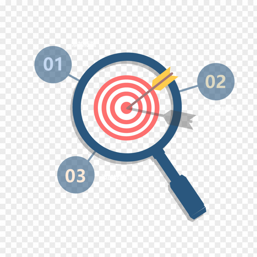 Vector Magnifying Glass And Bull's-eye In Conjunction With Figure Download PNG