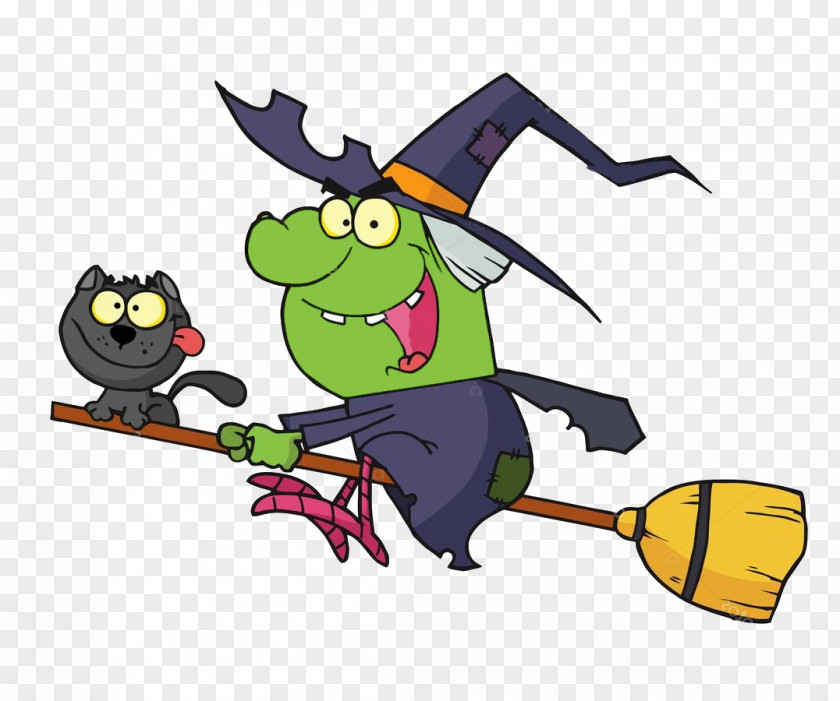 Witch Amphibian Cartoon Clip Art PNG