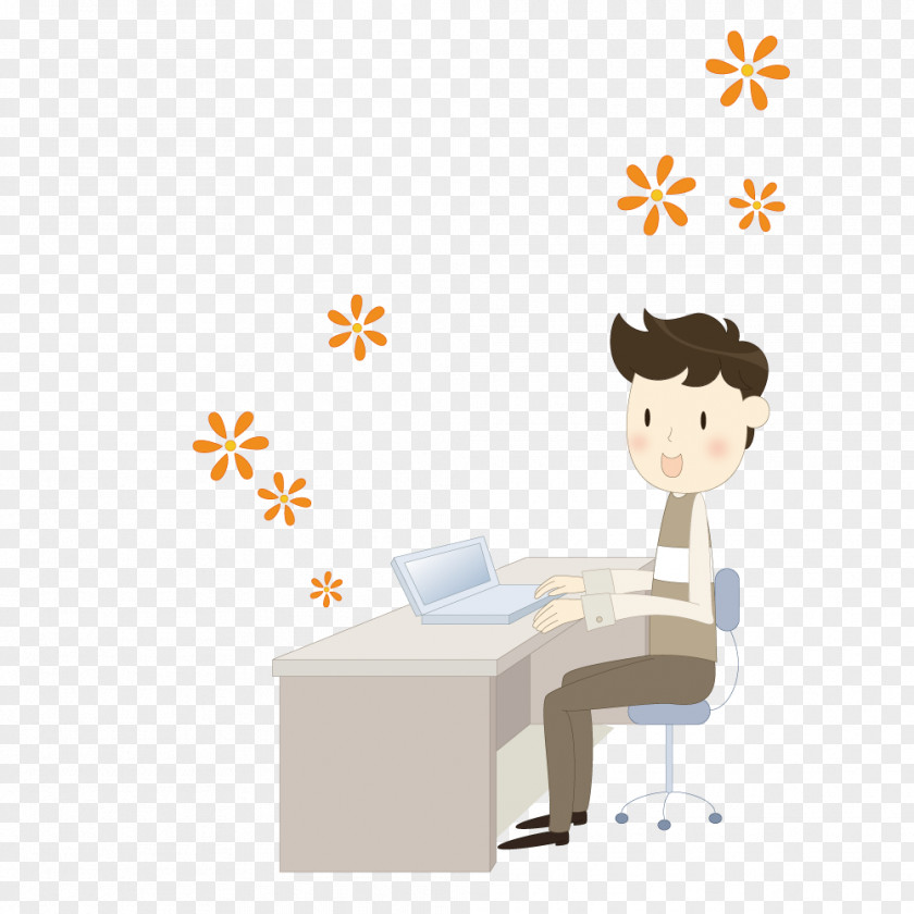 Computer Office Man Friendship Day Happiness Love Wish PNG
