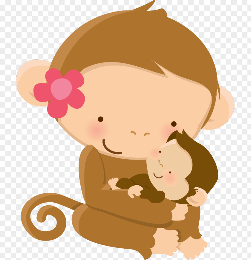 Mom And Baby Monkeys Wall Decal Nursery Jungle Animals Child PNG