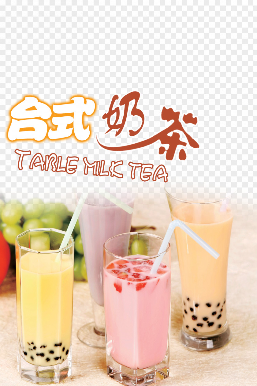 Table Milk Tea And Fresh Shop Brochure Bubble Hamburger Poster PNG