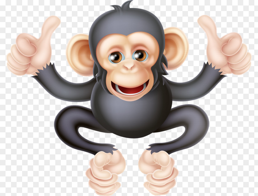 Cute Monkey Chimpanzee Ape Primate Cartoon PNG