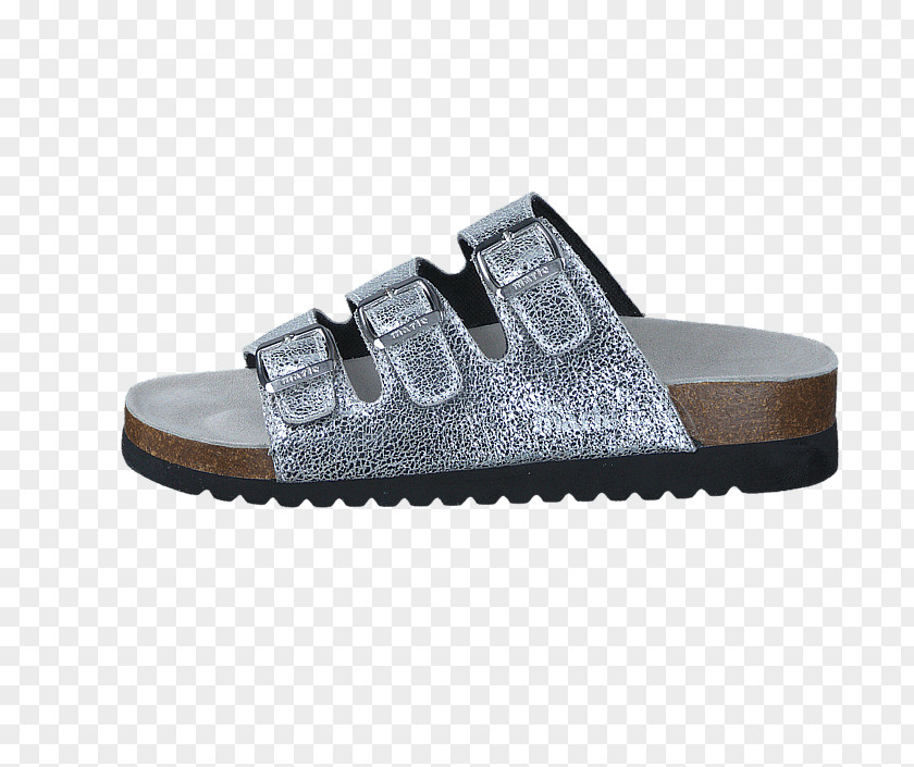 Silver Crown Slipper Sandal Shoe Leather Mule PNG