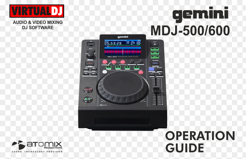 Virtual Dj DJ Controller Disc Jockey Mixer Gemini Sound Products PNG