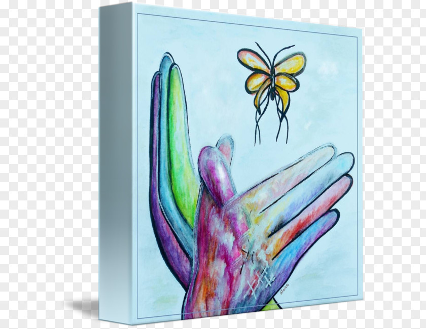 Watercolor Butterfly American Sign Language Painting Sunflowers Artist PNG