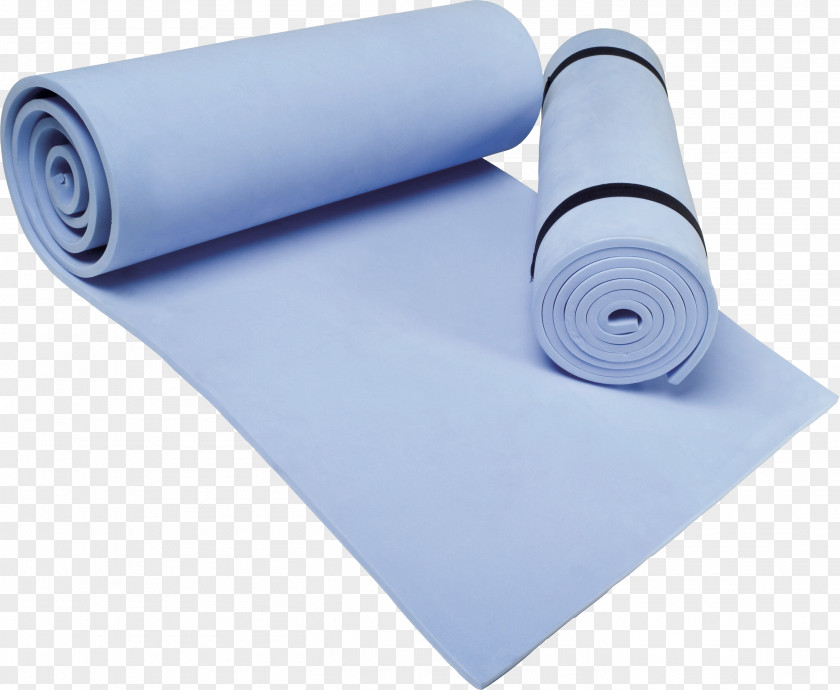 Blue Carpet Yoga Mat Pilates Physical Exercise PNG