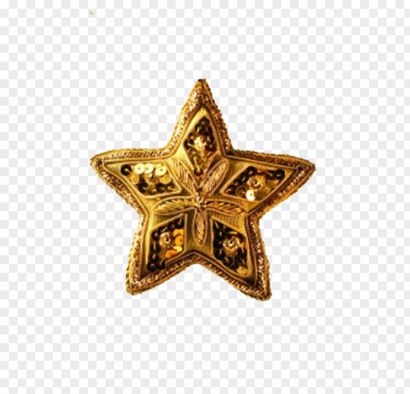 Gold Five-pointed Star Christmas Ornament Decoration Of Bethlehem Card PNG