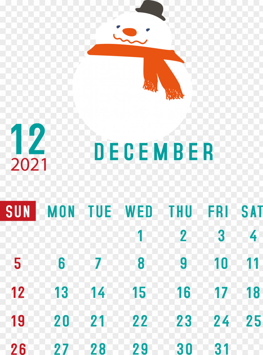 December 2021 Printable Calendar PNG