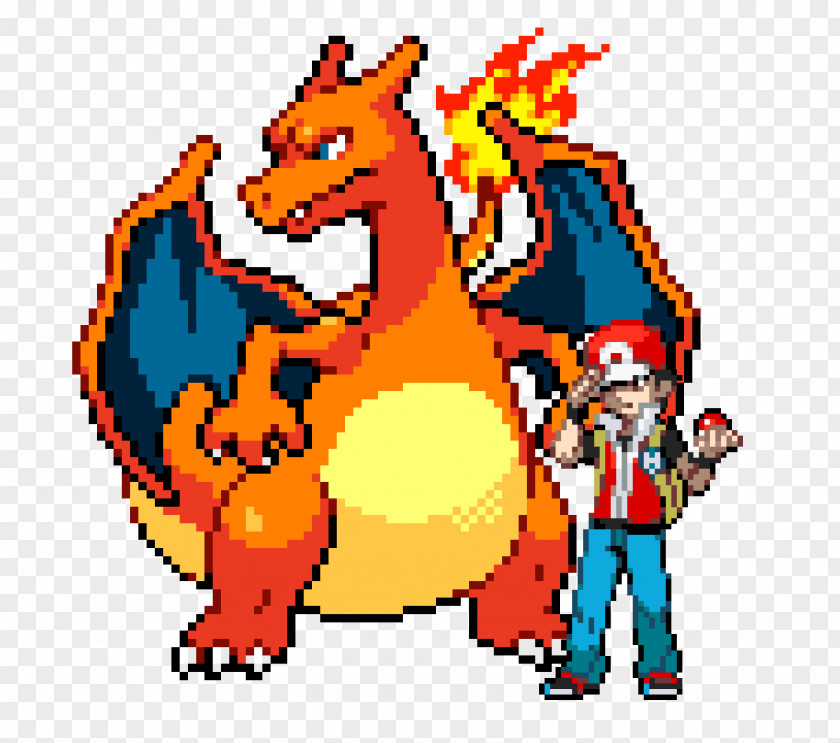 Pyssla Pokemon Pokémon Yellow HeartGold And SoulSilver Charizard Pixel Art PNG