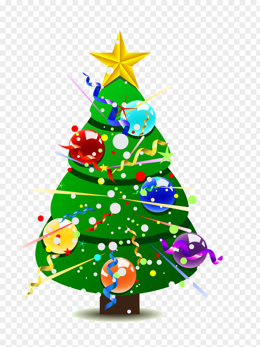 Christmas Tree Beautiful Colorful Trees Decoration Santa Claus PNG