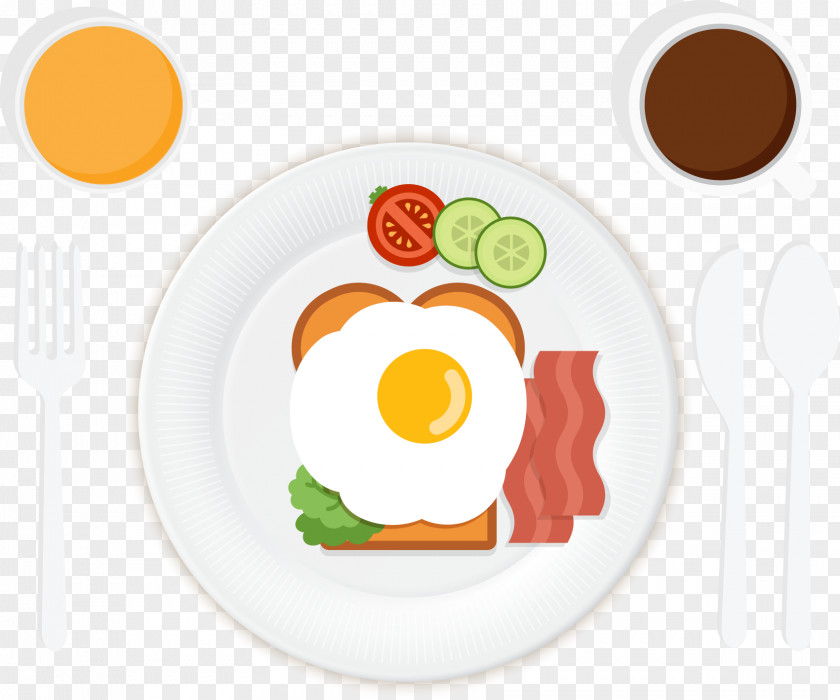 Features Breakfast Fried Egg Euclidean Vector PNG