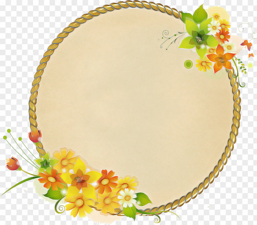 Flower Circle Frame Floral PNG