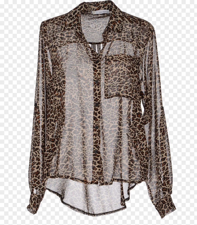 Clothing Printed Pattern Leopard Blouse Shirt Sleeve PNG