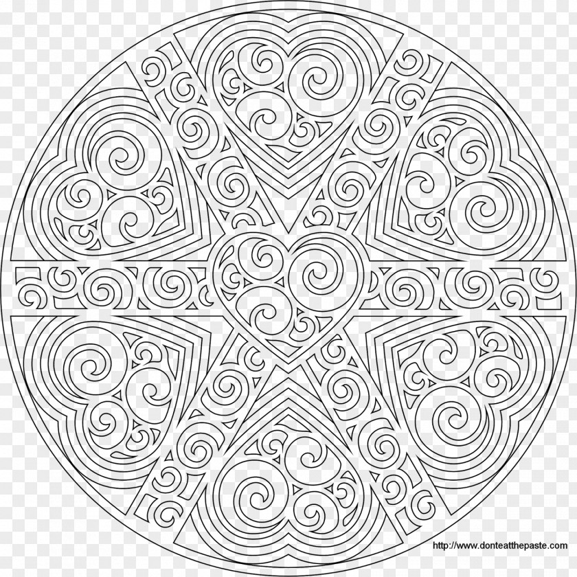 Heart Mandala Pusheen Coloring Book Deco Tech: Geometric PNG